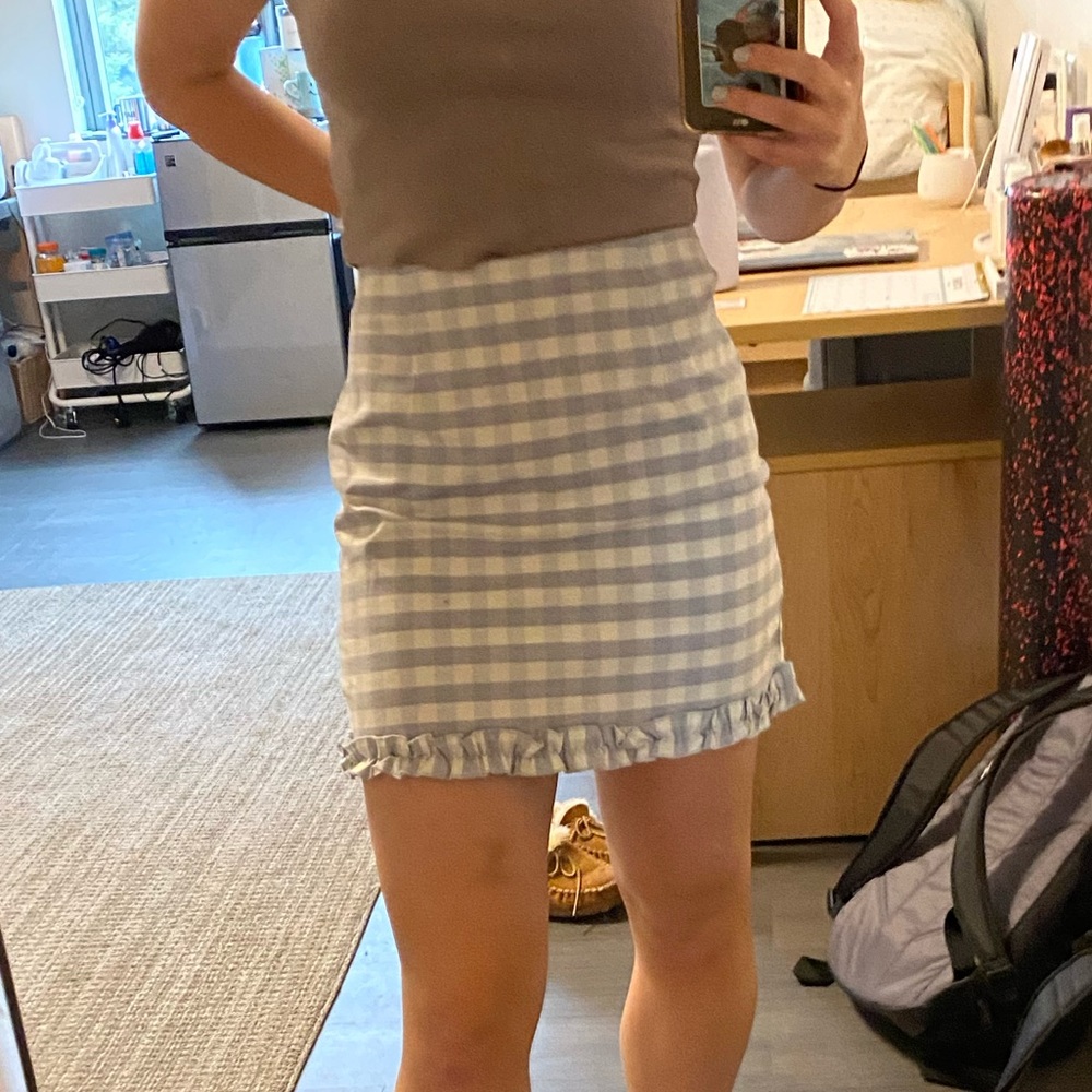 Urban Outfitters Blue & White Checkered Skirt
